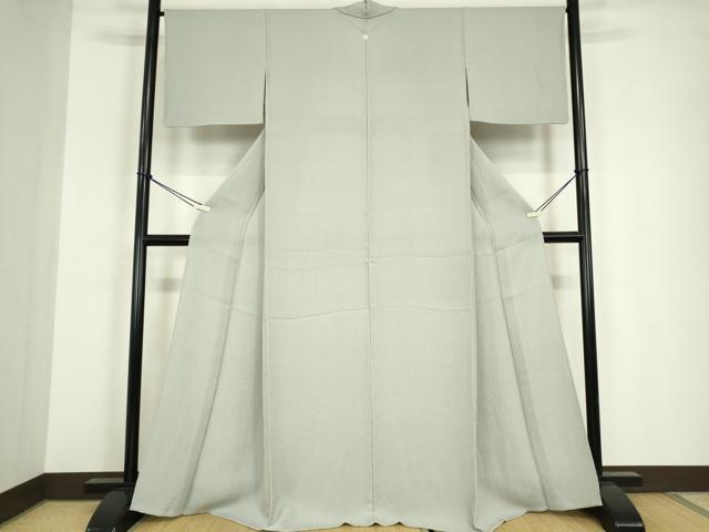 平和屋着物▽上質な色無地 単衣 灰青色 正絹 逸品 DABG0018az