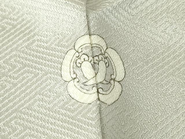 平和屋着物▽上質な色無地 単衣 紗綾型地紋 白鼠色 正絹 逸品 DABG0038az