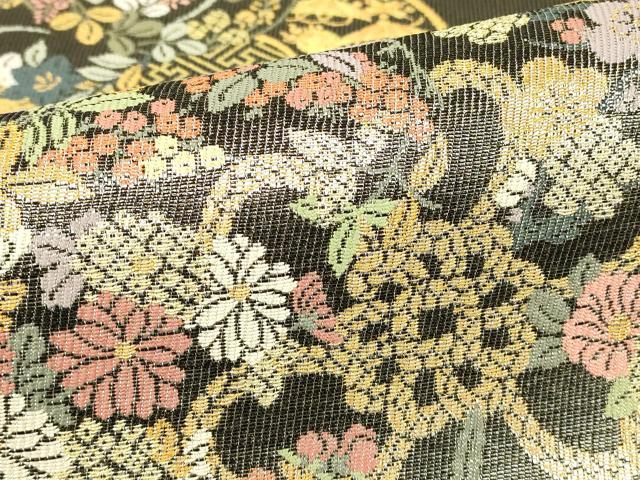 平和屋着物▽西陣 紋屋井関 御寮織 六通柄袋帯 スリーシーズン 春夏秋 紐花文 金糸 ますいわ屋扱い 正絹 逸品 DABG0049az