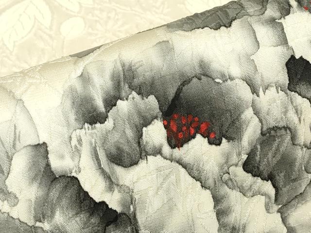 平和屋着物▼六通柄袋帯 牡丹文 ふくれ織 手描き 正絹 逸品 DABG0184az