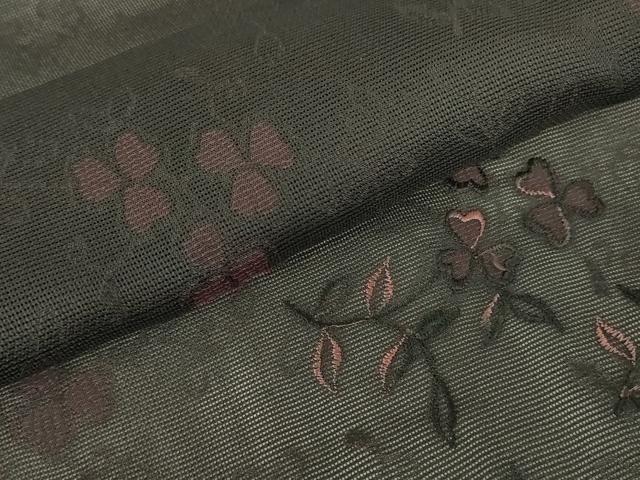 平和屋着物▽羽織 スリーシーズン 春夏秋 塵除け 刺繍 紗 草花文 黒地 正絹 逸品 DABG0236az