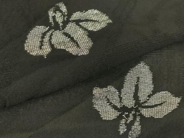 平和屋着物▽羽織 スリーシーズン 春夏秋 塵除け 杜若 黒地 銀糸 正絹 逸品 DABG0239az