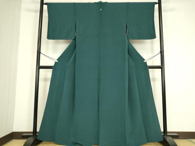 平和屋着物▽上質な色無地 単衣 虫襖色 鬼しぼ縮緬 正絹 逸品 DABG0248az