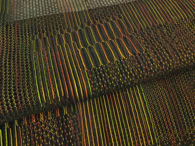 平和屋着物▽道行コート スリーシーズン 春夏秋 塵除け 変わり格子 正絹 逸品 DABG0251az
