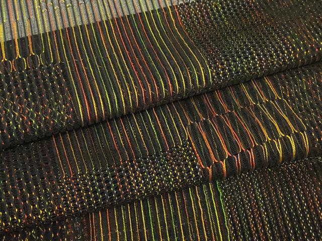 平和屋着物▽道行コート スリーシーズン 春夏秋 塵除け 変わり格子 正絹 逸品 DABG0251az
