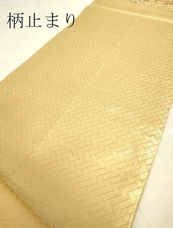 平和屋着物▼佐賀錦 六通柄袋帯 辻が花 金糸 正絹 逸品 DABG0276az