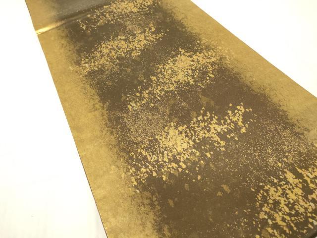 平和屋着物▼六通柄袋帯 霞文 金糸 引箔 正絹 逸品 DABG0296az