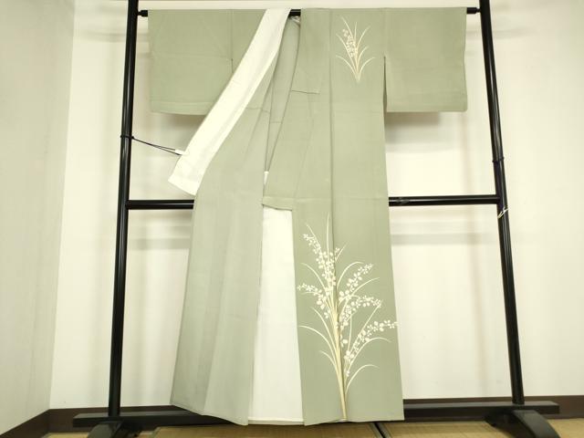 平和屋着物▽訪問着 単衣 萩文 正絹 逸品 DABG0409az