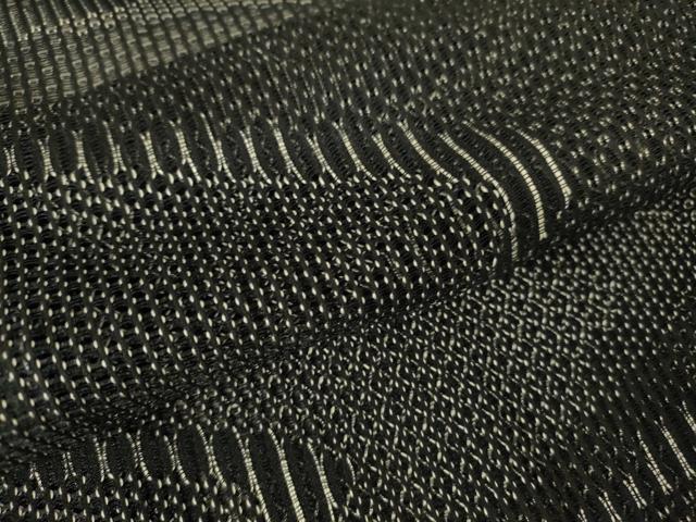 平和屋着物▽道行コート スリーシーズン 春夏秋 塵除け 霞文 黒地 正絹 逸品 DABG0413az