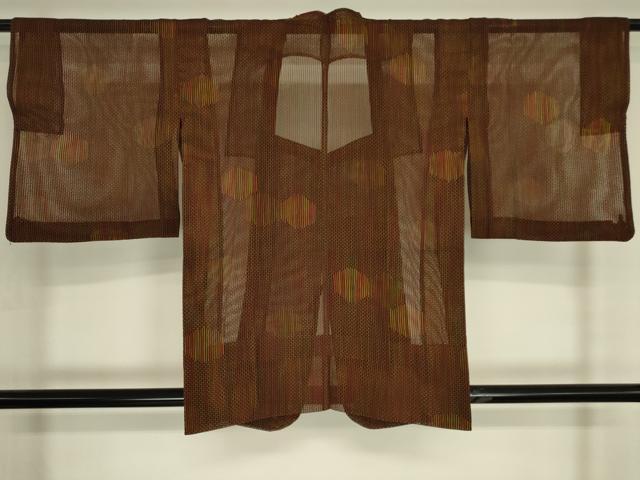 平和屋着物▽道行コート スリーシーズン 春夏秋 塵除け 亀甲柄 正絹 逸品 DABG0419az