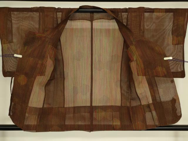 平和屋着物▽道行コート スリーシーズン 春夏秋 塵除け 亀甲柄 正絹 逸品 DABG0419az