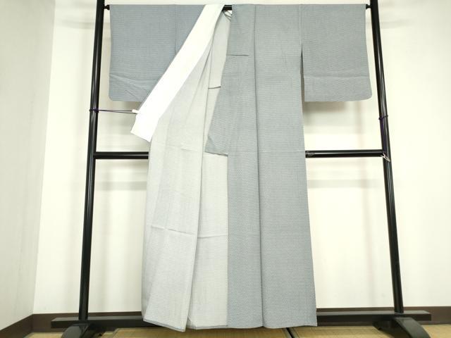 平和屋着物▽上質な小紋 単衣 亀甲柄 正絹 逸品 DABG0430az