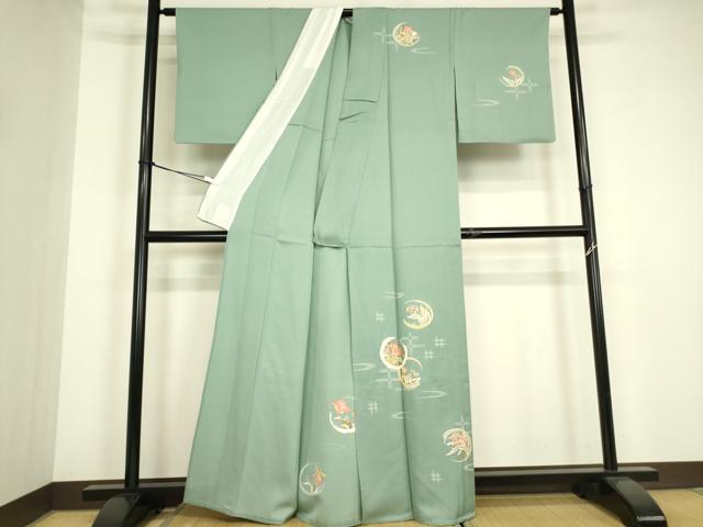 平和屋着物▽訪問着 単衣 花丸文 金彩 正絹 逸品 DABG0435az