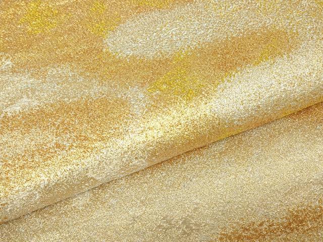 平和屋着物▼六通柄袋帯 霞文 金銀糸 正絹 逸品 DABG0457az