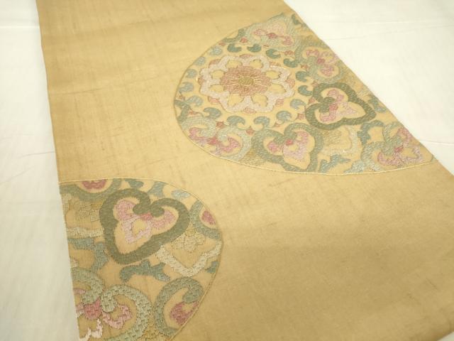 平和屋着物*夏物 絽刺し 区限刺繍 総刺繍 太鼓柄袋帯 正倉院花文 金糸 正絹 逸品 DABG0616az