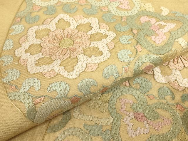 平和屋着物*夏物 絽刺し 区限刺繍 総刺繍 太鼓柄袋帯 正倉院花文 金糸 正絹 逸品 DABG0616az