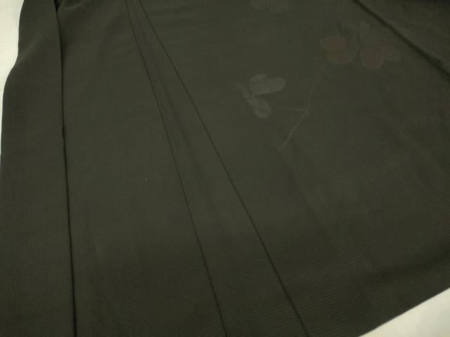 平和屋着物▽長羽織 無双 絽袷 絽×絽 スリーシーズン 春夏秋 塵除け カタバミ 黒地 正絹 逸品 DABG0664az