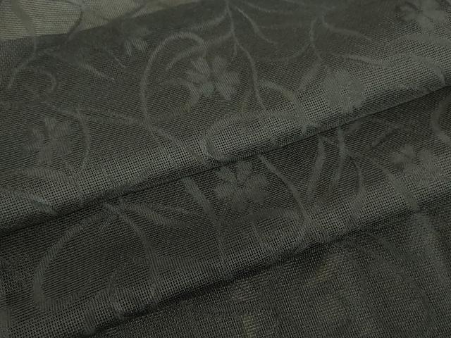 平和屋着物▽羽織 スリーシーズン 春夏秋 塵除け 草花文 黒地 洗える着物 DABG0670az