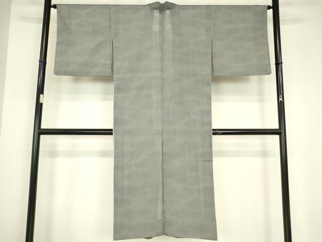 平和屋着物▽道中着 スリーシーズン 春夏秋 塵除け 縞 ロング丈 正絹 逸品 DABG0678az