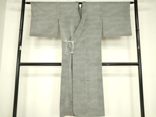 平和屋着物▽道中着 スリーシーズン 春夏秋 塵除け 縞 ロング丈 正絹 逸品 DABG0678az