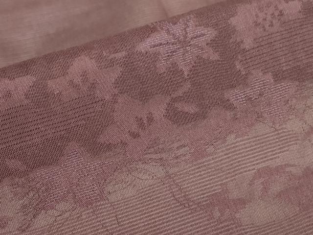 平和屋着物▽羽織 スリーシーズン 春夏秋 塵除け 霞取り花文 暗紅色 正絹 逸品 DABG0694az