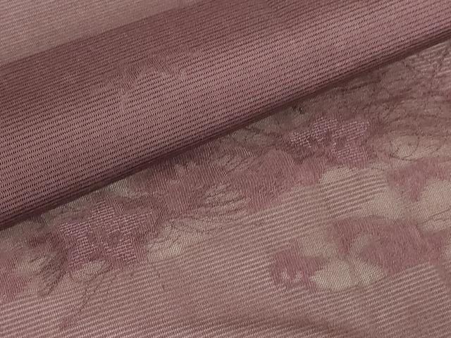 平和屋着物▽羽織 スリーシーズン 春夏秋 塵除け 霞取り花文 暗紅色 正絹 逸品 DABG0694az