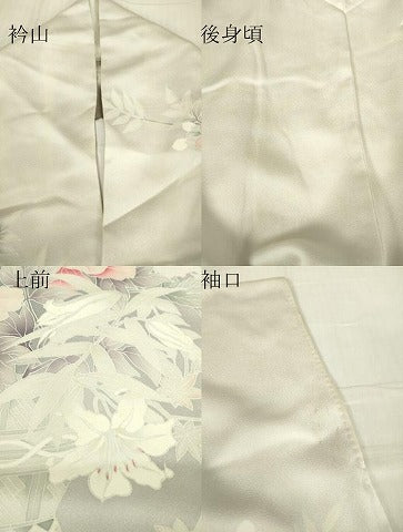 平和屋着物▽訪問着 単衣 友禅 刺繍 花籠文 正絹 逸品 DABG0714az