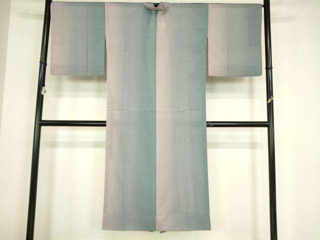 平和屋着物▽道中着 スリーシーズン 春夏秋 塵除け 縞 ロング丈 正絹 逸品 DABG0722az