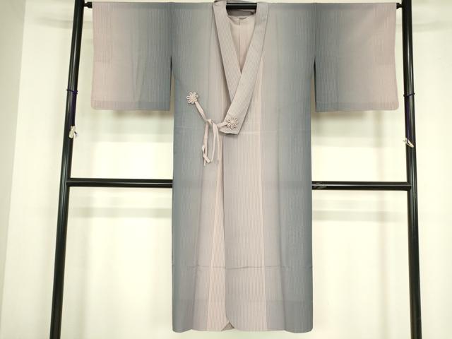 平和屋着物▽道行コート スリーシーズン 春夏秋 塵除け 縞 ロング丈 正絹 逸品 DABG0729az