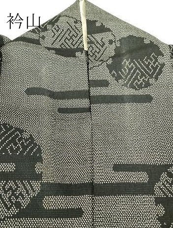平和屋着物▽本塩沢 単衣 雪輪霞文 正絹 逸品 DABG0748az