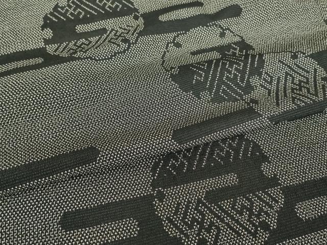 平和屋着物▽本塩沢 単衣 雪輪霞文 正絹 逸品 DABG0748az