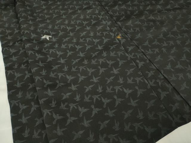 平和屋着物#羽織 寿光織 飛鳥文 黒地 金銀糸 正絹 逸品 DABG0750az