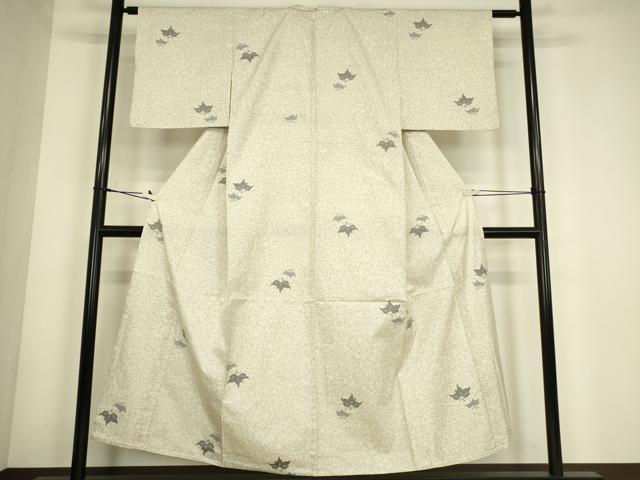 平和屋着物▽本場大島紬 白大島 単衣 桐文 正絹 逸品 DABG0766az