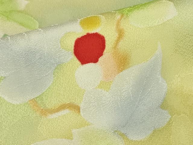 平和屋着物▽上質な小紋 単衣 地紋起こし 葡萄蔦の葉文 正絹 逸品 DABG0789az