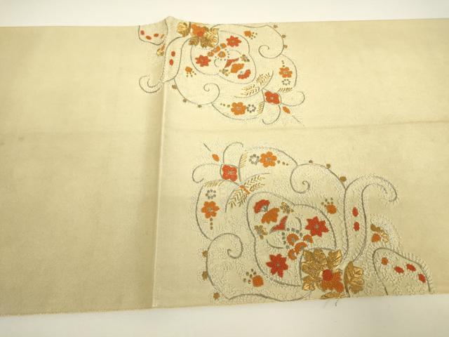 平和屋着物▼中国三大刺繍 相良刺繍 総刺繍 太鼓柄袋帯 正倉院更紗花文 金銀糸 引箔 正絹 逸品 DABG0990az