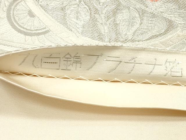 平和屋着物◎六通柄袋帯 唐織 天井花丸文 九百錦 プラチナ箔 正絹 逸品 DABG1470xg