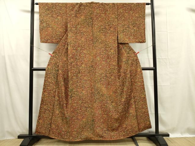 平和屋着物■上質な小紋 古代紗羅紗 反端付き 正絹 逸品 DABG1526ya