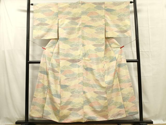 平和屋着物■本場染大島紬 切嵌吉祥花文 正絹 逸品 DABG1535ya