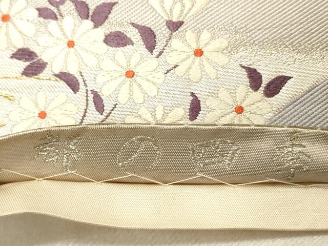 平和屋着物◎六通柄袋帯 唐織 鴛鴦花文 枝垂れ藤 都の四季 金糸 正絹 逸品 DABG1553ya