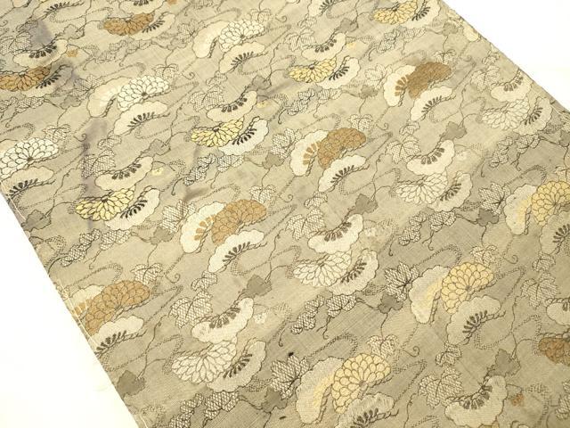 平和屋着物◎アンティーク 大正ロマン 全通柄 京袋帯 花松文 正絹 逸品 DABG1594ya