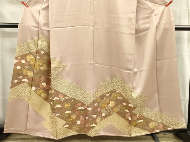 平和屋着物■豪華色留袖 駒刺繍 吉祥花松文 金彩 正絹 逸品 DABG1603ya