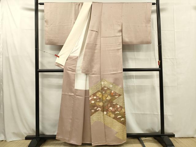 平和屋着物■豪華色留袖 駒刺繍 吉祥花松文 金彩 正絹 逸品 DABG1603ya