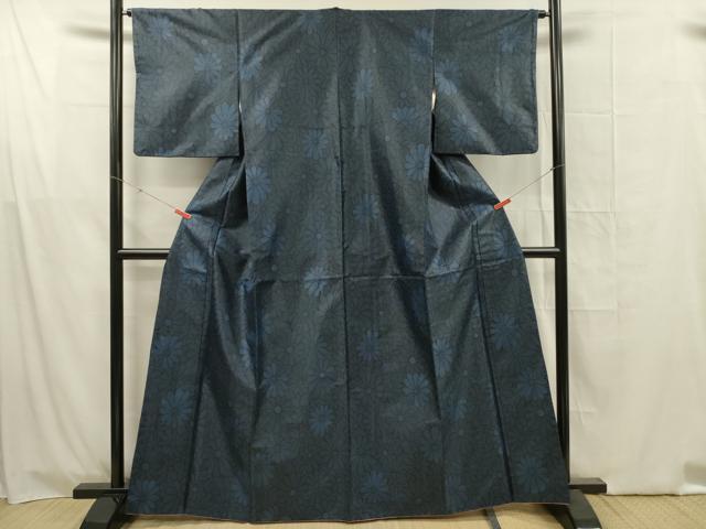 平和屋着物■上質な紬 菊尽くし 正絹 逸品 DABG1604ya