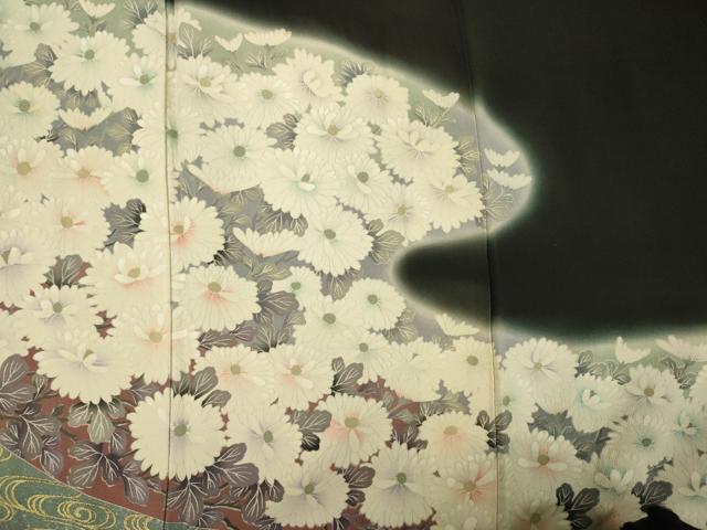 平和屋着物■豪華黒留袖 菊尽くし 暈し染め 正絹 逸品 DABG1606ya