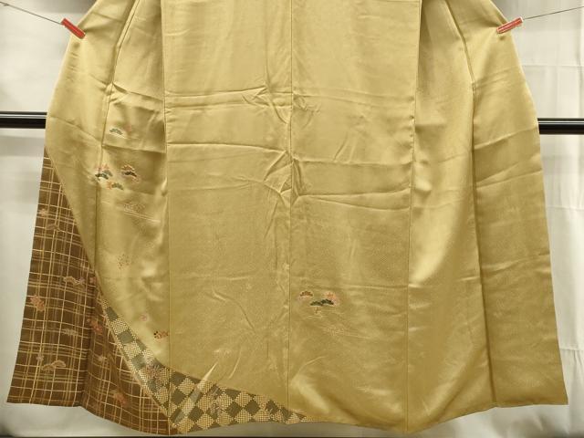 平和屋着物■訪問着 駒刺繍 花松文 金彩 正絹 逸品 DABG1624ya