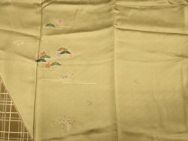 平和屋着物■訪問着 駒刺繍 花松文 金彩 正絹 逸品 DABG1624ya