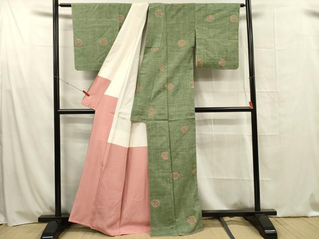平和屋着物■上質な紬 抽象丸文 正絹 逸品 DABG1628ya
