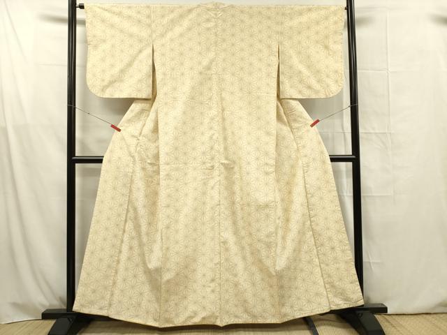 平和屋着物■上質な紬 麻の葉文様 正絹 逸品 DABG1635qa
