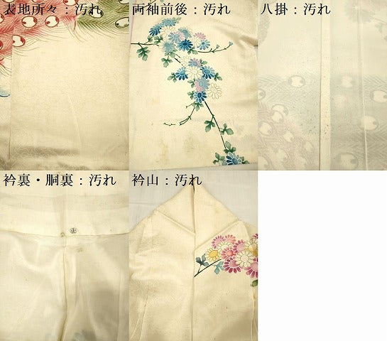 平和屋着物■訪問着 孔雀花文 金彩 正絹 逸品 DABG1640ya