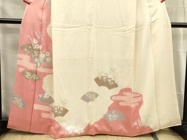 平和屋着物■訪問着 絞り 地紙花文 金彩 正絹 逸品 DABG1641ya